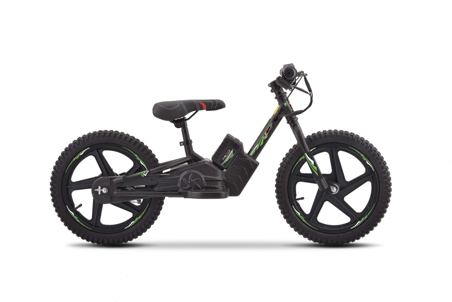 Kids electric balance bike 16" with 250W motor in sleek black design, perfect for young riders' adventures.
