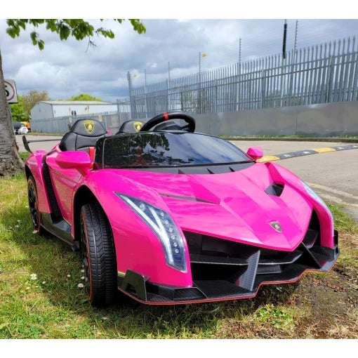 Licensed 4WD Oversized Lamborghini Veneno MP4 TV Kids Ride On Car Leather Seat Rubber Tyres