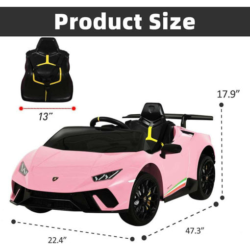 Lamborghini Huracan Kids Ride On Car Leather Seat Rubber Tyre