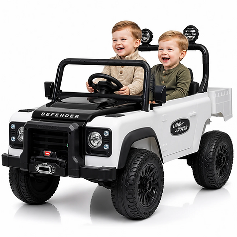 Kids 24v Twin Seat Ride On Land Rover Defender & Electric Tipper