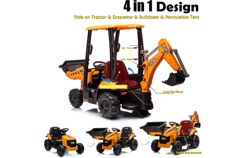 JCB Ride On Tractor Kids Parent Remote