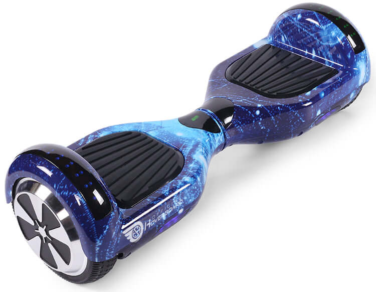 Blue Galaxy Disco LED Hoverboard showing its stylish design and LED features.