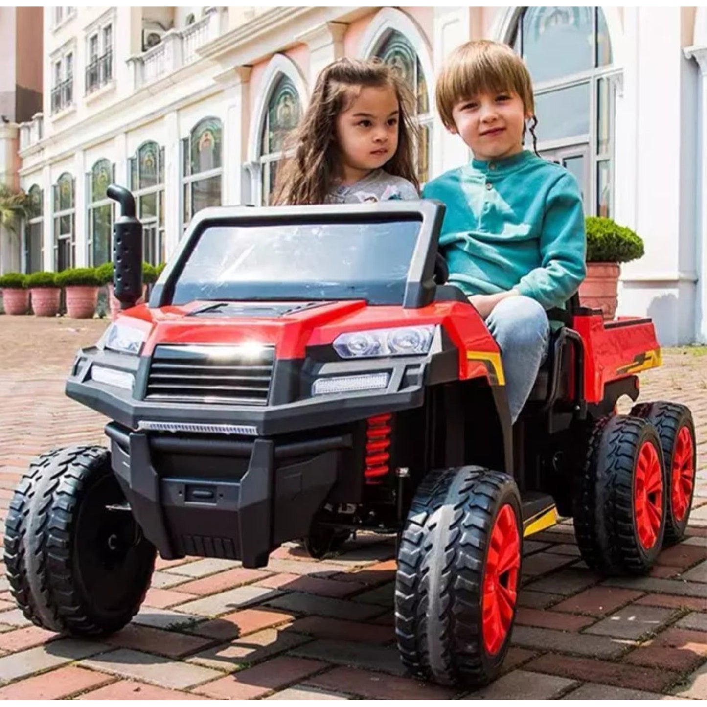 Kids ride on Tractor Tipper 24v Leather Seats Rubber Tyres 6x6 Gator