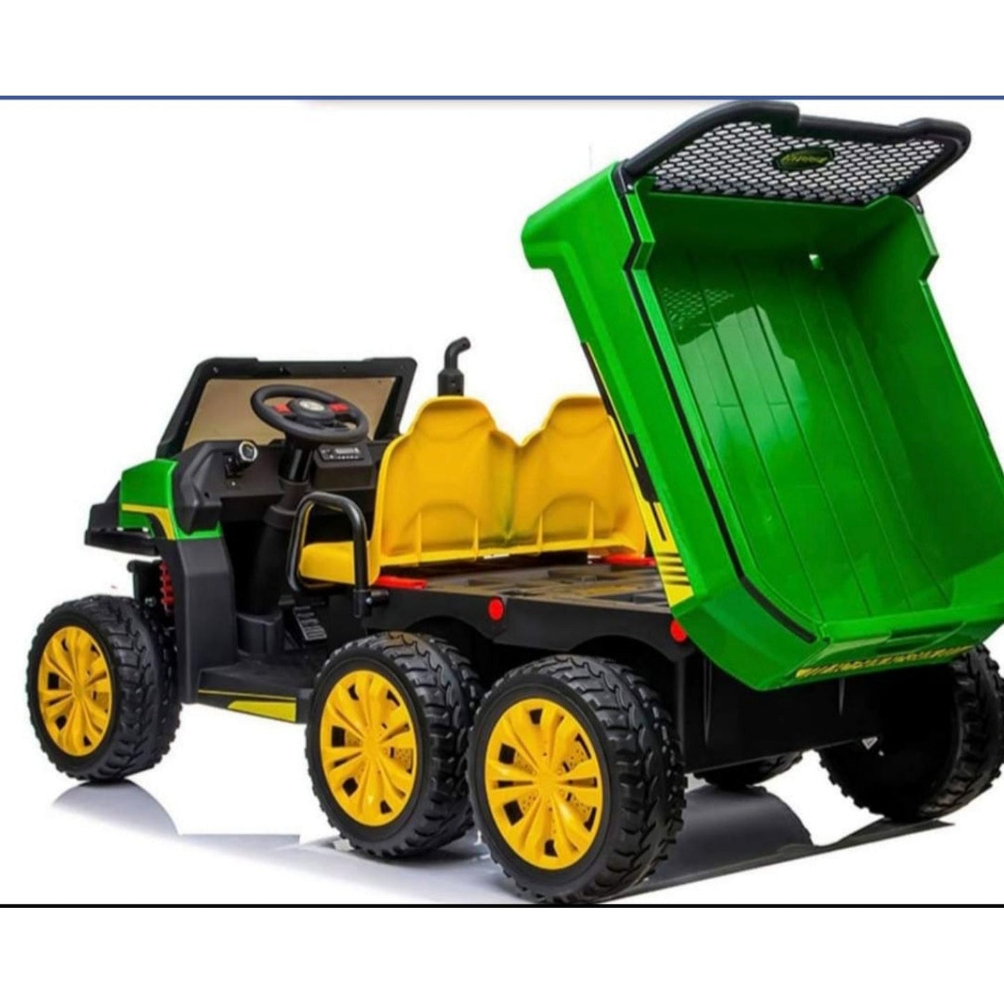 Kids ride on Tractor Tipper 24v Leather Seats Rubber Tyres 6x6 Gator