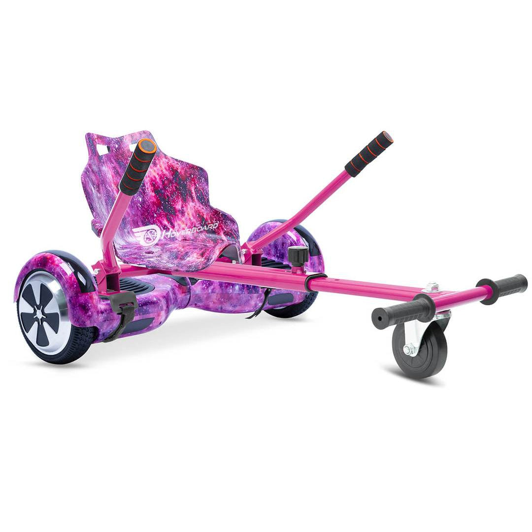 PINK GALAXY BUNDLE Hoverboard And Kart 6.5" DISCO LED SEGWAY