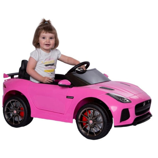 Licensed Jaguar F-Type SVR Leather Seat Rubber Tyres Kids Ride On 12V