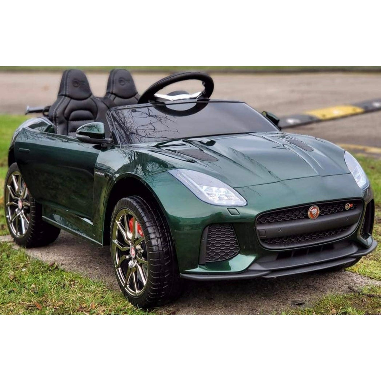 Licensed Jaguar F-Type SVR Leather Seat Rubber Tyres Kids Ride On 12V