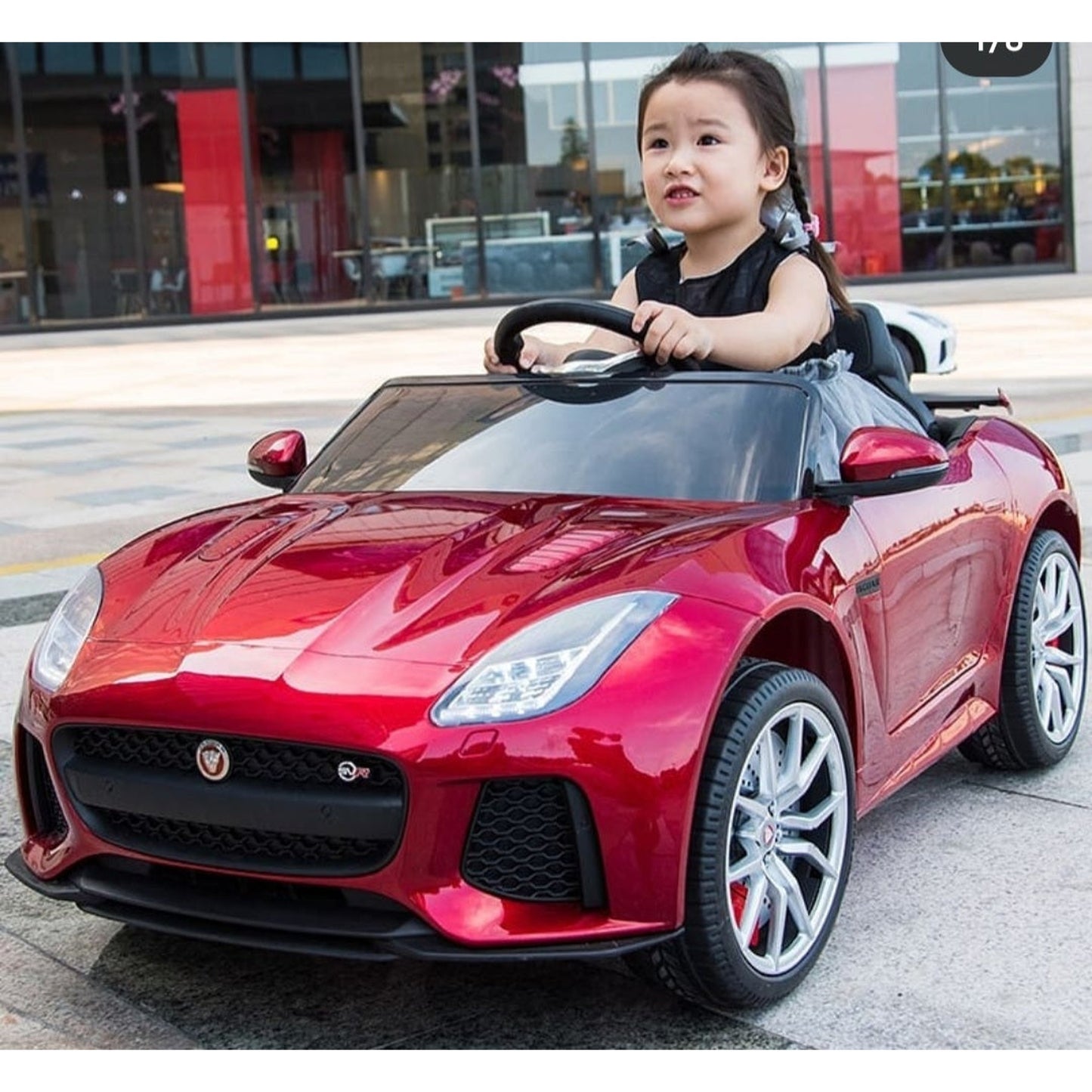 Licensed Jaguar F-Type SVR Leather Seat Rubber Tyres Kids Ride On 12V
