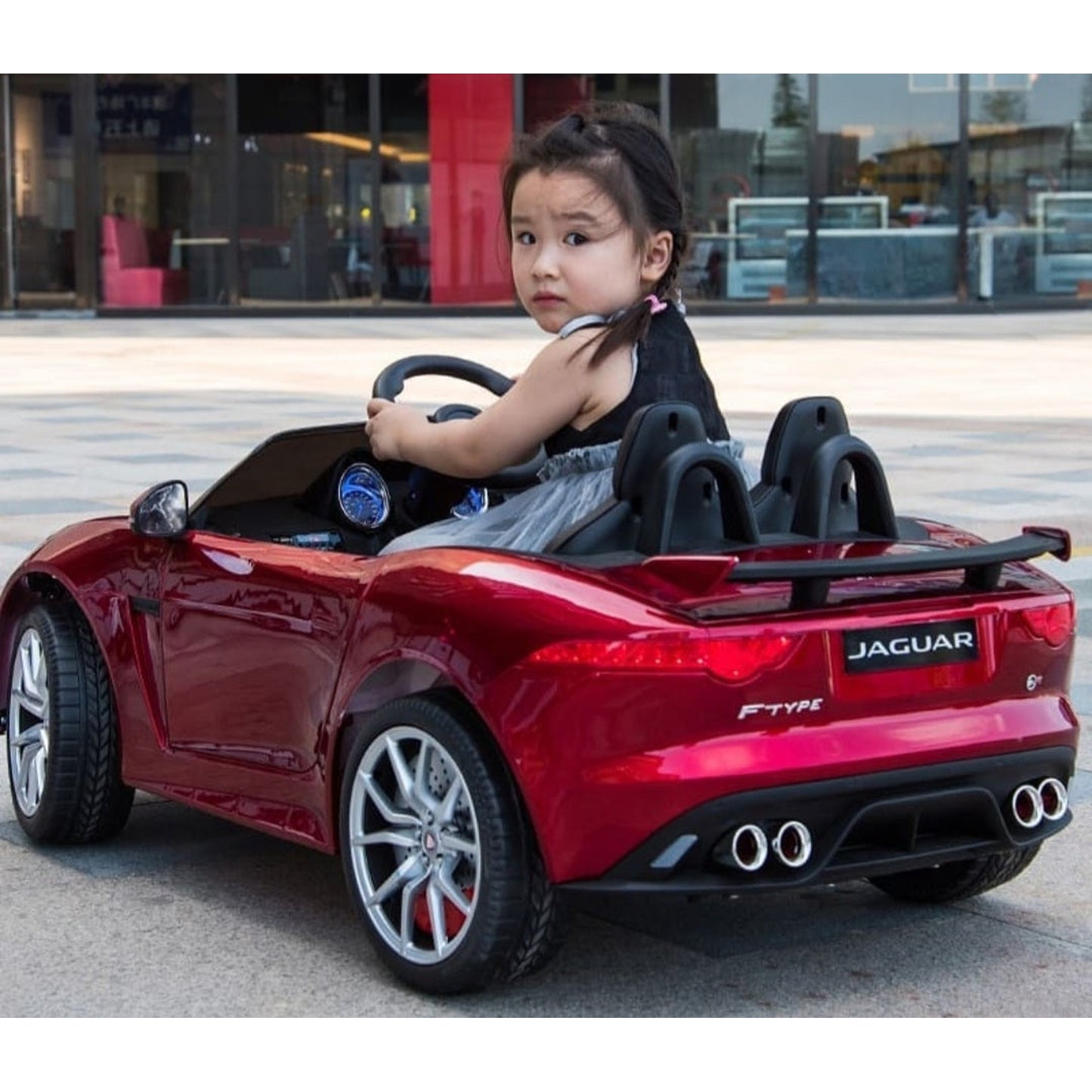 Licensed Jaguar F-Type SVR Leather Seat Rubber Tyres Kids Ride On 12V