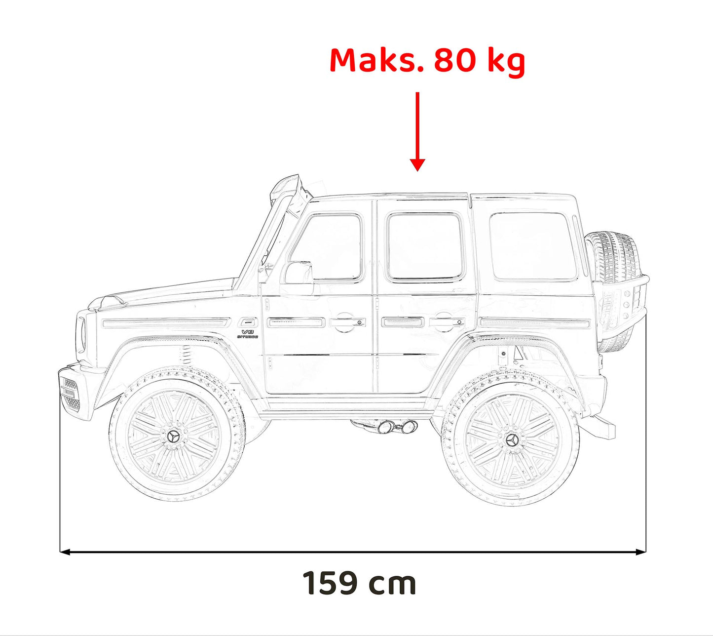 Mercedes G Wagon Licensed G63 XXL 48V 4WD TV Version Ride On Car