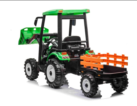 24v High roof kids electric ride on tractor with trailer