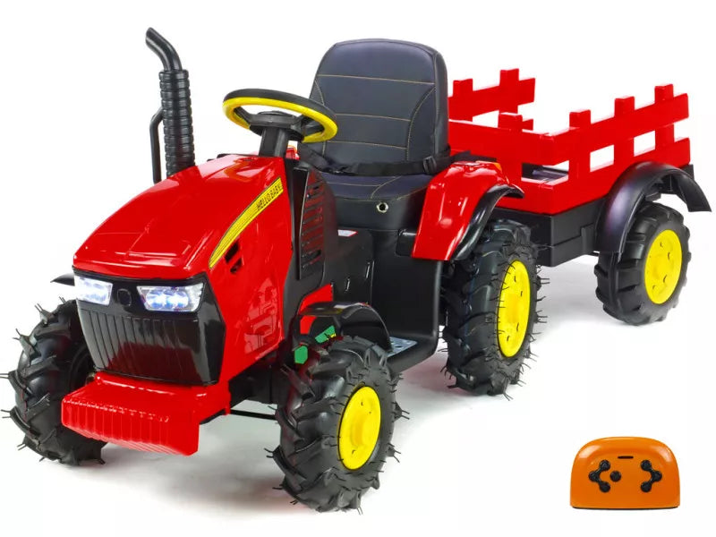Kids Tractor Ride On With Trailer Air Filled Tyres