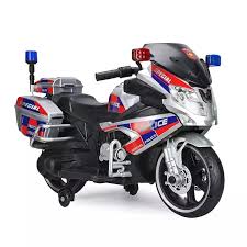 Kids Ride On Electric Police Bike with Siren Lights & Microphone