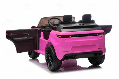 Range Rover Sport kids ride on car 24v 2 seater pink with open doors and modern design.