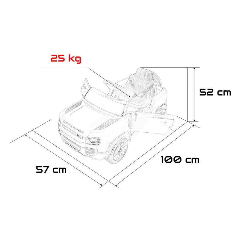 Licensed Land Rover Defender Ride on Car 12v Eva Tyres Leather Seat