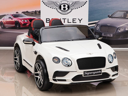 Licensed Bentley Super Sport 12V Kids Ride On Leather Seat Rubber Tyres
