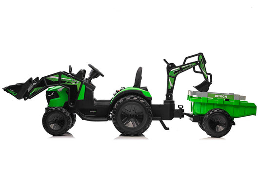 Tractor with Trailer 3 in 1 Excavator & Digger Bucket Combo