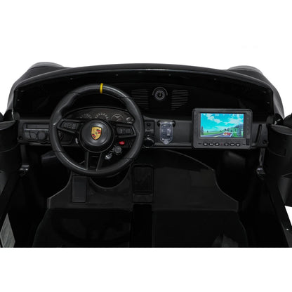 Kids Ride On Electric Porsche 911 GT 3 Black With MP4 Tv 24v