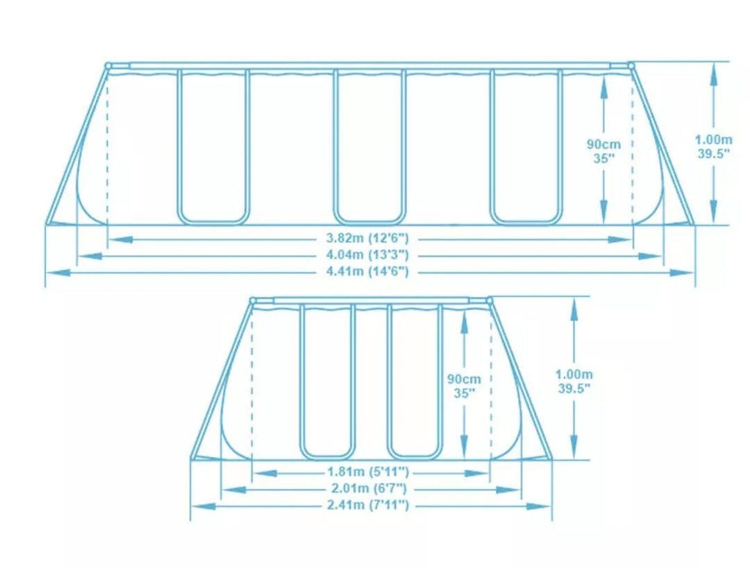 Bestway 56441 power steel rectangular pool (404x201x100cm)