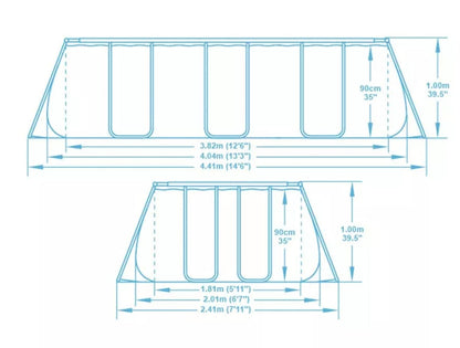 Bestway 56441 power steel rectangular pool (404x201x100cm)