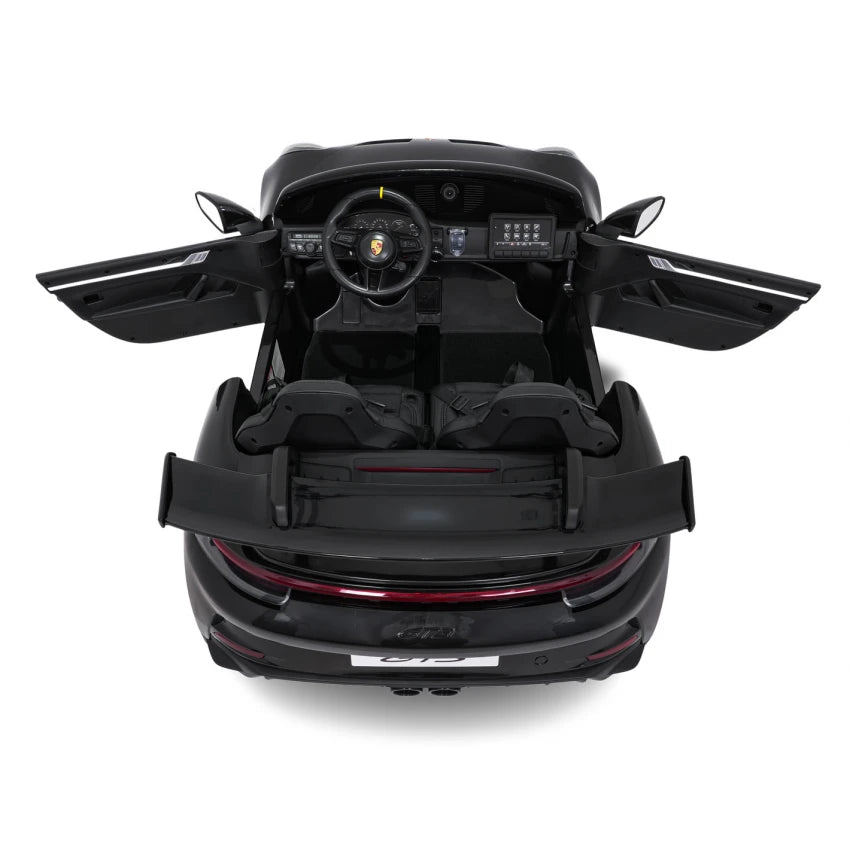 Kids Ride On Electric Porsche 911 GT 3 Black With MP4 Tv 24v