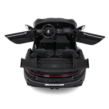 Kids Ride On Electric Porsche 911 GT 3 Black With MP4 Tv 24v