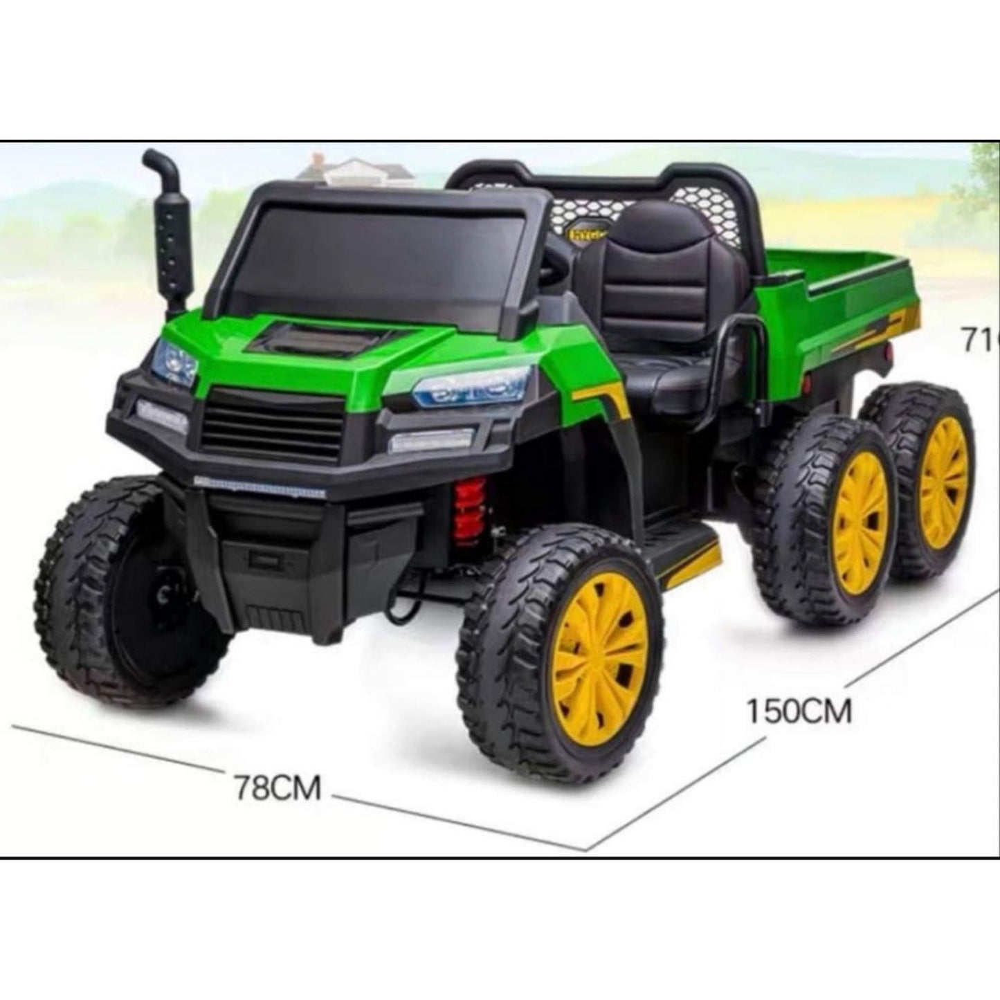 Kids ride on Tractor Tipper 24v Leather Seats Rubber Tyres 6x6 Gator