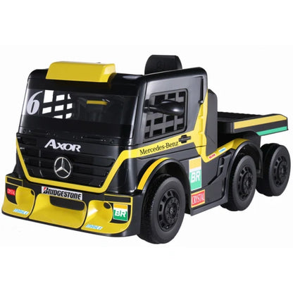 Mercedes AXOR 24v Kids ride on truck with trailer Mp4 Video Player